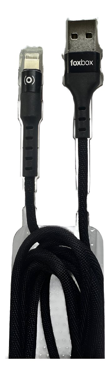 Cable Foxbox Round 2m Compatible Para iPhone Negro Negro - Imagen 2