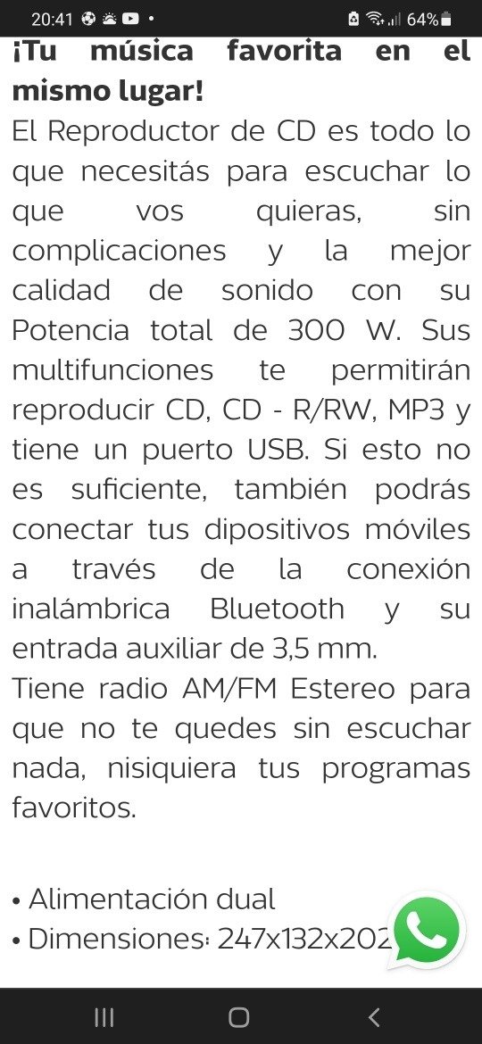 Reproductor De Cd Philco Usb Y Conexión Bluetooth Arp2900bt Negro - Imagen 7