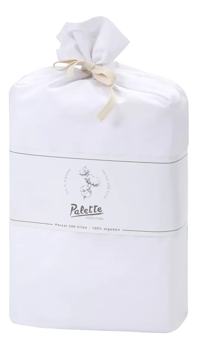 Juego Sabanas King Palette Lisa 300h 100% ALG. Ivory Pura - Imagen 3