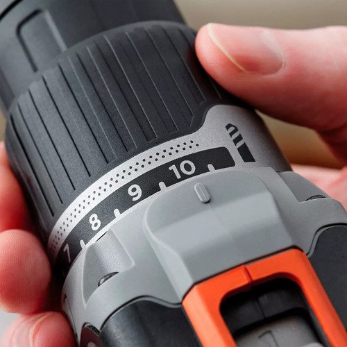 Taladro Percutor Atornillador Inalámbrico De 10mm Black+decker Bcd704c1 + 1 Batería De 1.5ah + Accesorio Con Caja De Cartón Naranja - Imagen 6