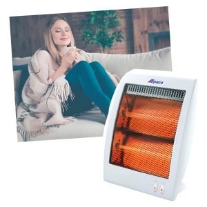 Estufa De Cuarzo 2velas 800w Anti Caída Alpaca Color Blanco