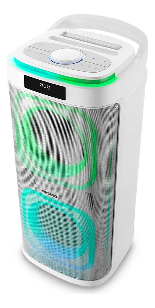 Parlante Inalámbrico Noblex Bluetooth 4700w Luz Con Micrófono Sq208g1w Blanco
