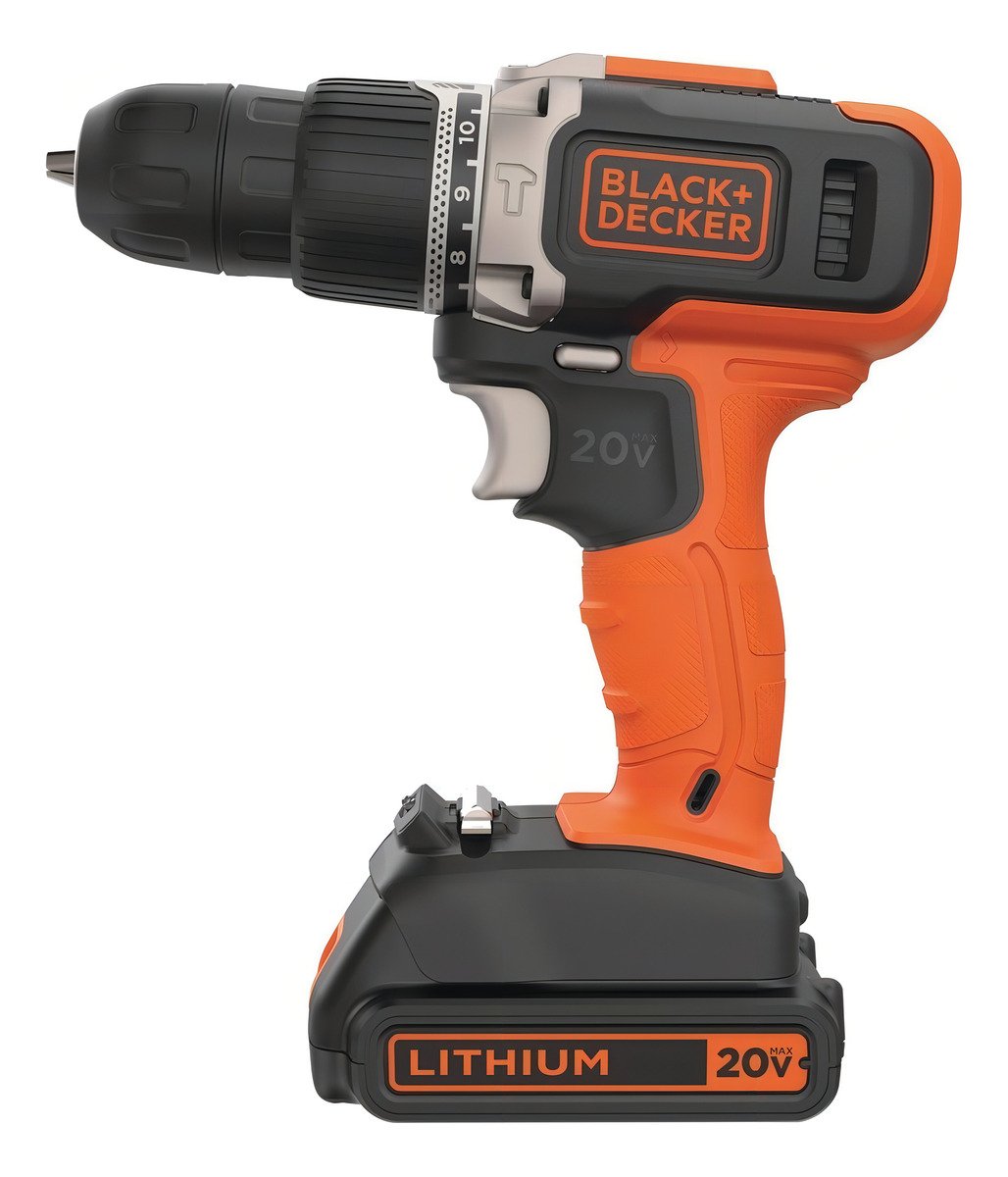 Taladro Percutor Atornillador Inalámbrico De 10mm Black+decker Bcd704c1 + 1 Batería De 1.5ah + Accesorio Con Caja De Cartón Naranja - Imagen 2
