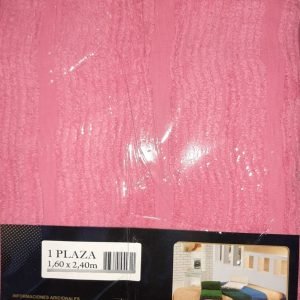 Cubrecama Ancona Chenille 1 Plaza 100% Algodon 160x240 Cm Rosa