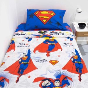 Juego Sabanas Piñata 1 1/2 Superman Ultra Soft - Blanco - Superman