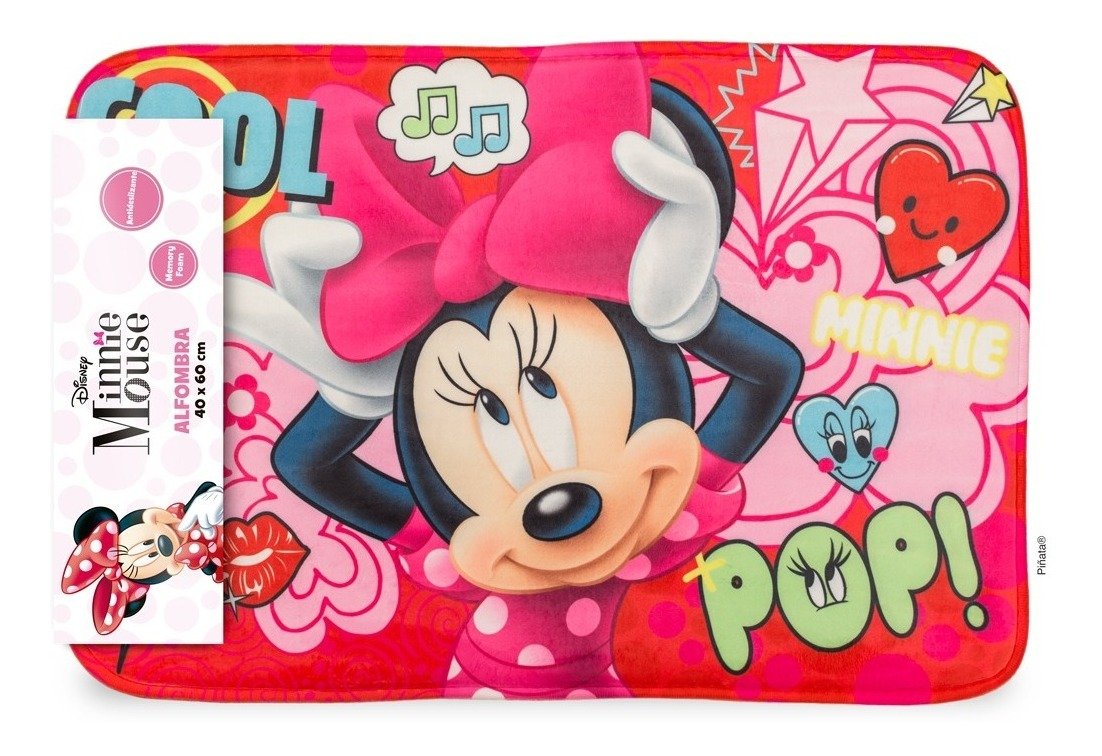 Alfombra Piñata Memory Antideslizante 40x60 Cm Minnie Color Rosa