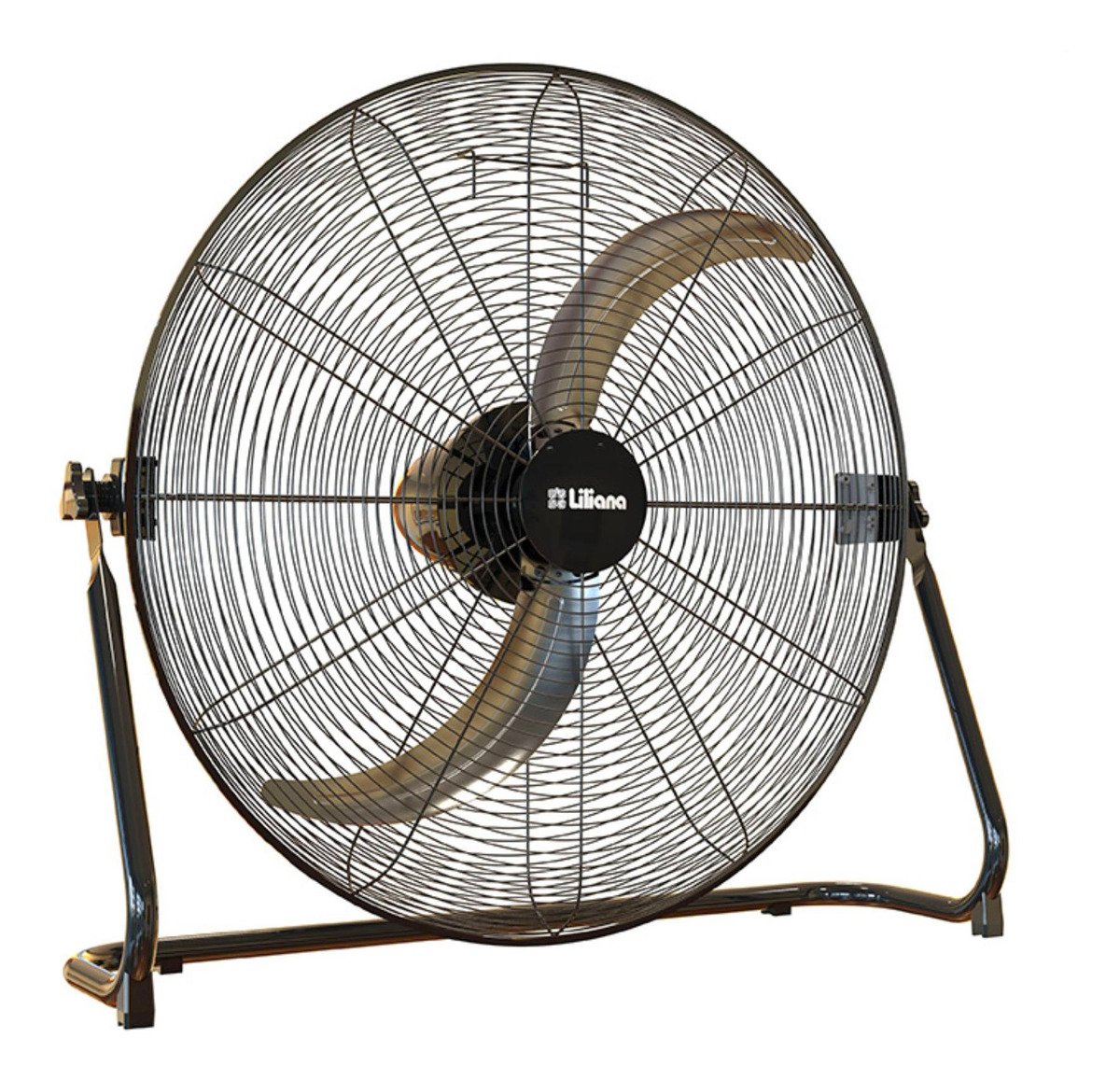 Ventilador De Piso Liliana Vti32 2 Palas Negro Metal 32 81.28 Cm Plateado