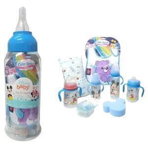Disney Mickey Mouse Set Regalo Para Bebe Mamadera Gigante Celeste