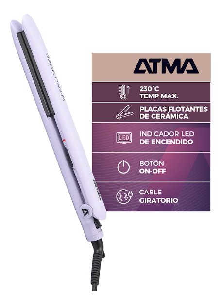 Planchita De Pelo Atma Classic Titanium 94pl8833p Lila