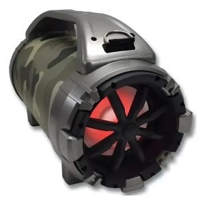 Parlante Bluetoot Portatil Winco W-215 Luces Bazooka Camuflado Y Gris