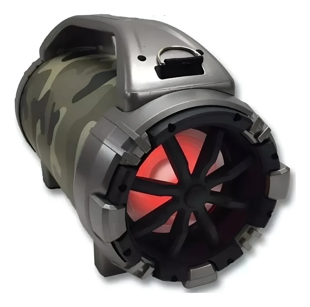 Parlante Bluetoot Portatil Winco W-215 Luces Bazooka Camuflado Y Gris