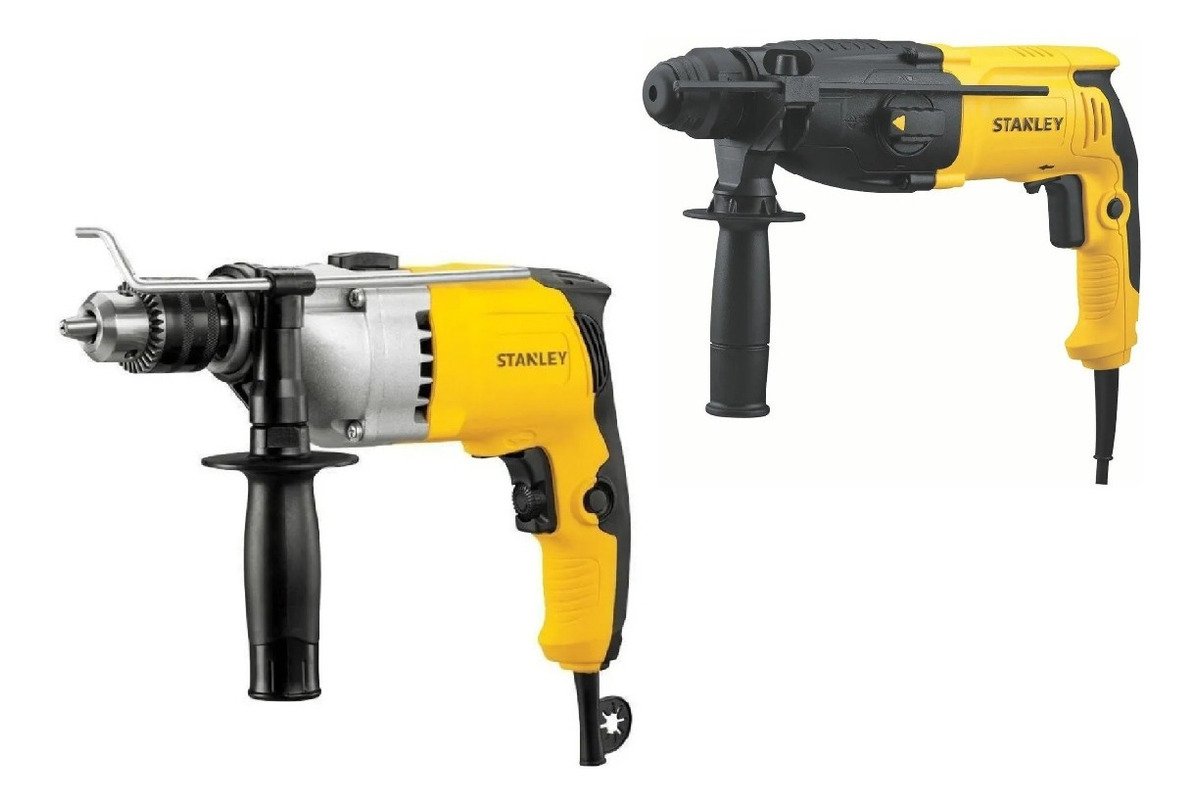 Kit Stanley Shrck263 Rotomartillo Sds Plus Y Taladro Percutor Color Amarillo