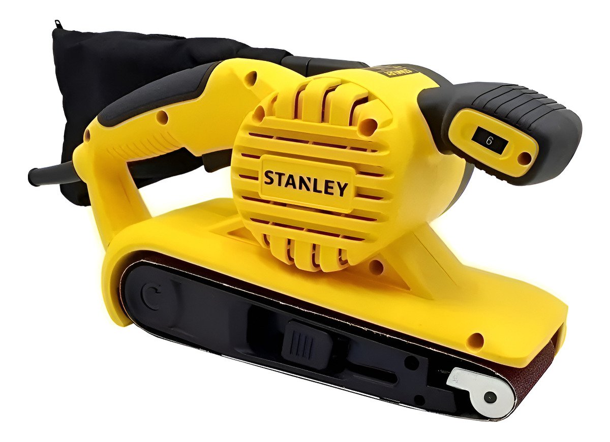 Lijadora De Banda Stanley Sb90 900w Bolsa Colectora Amarillo