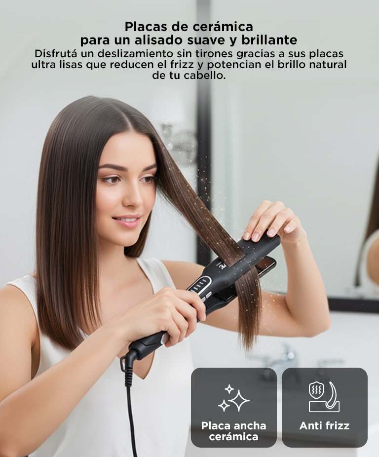 Planchita De Pelo Care By Gadnic Nano Titanio Temperatura Regulable Liso Extremo - Imagen 4