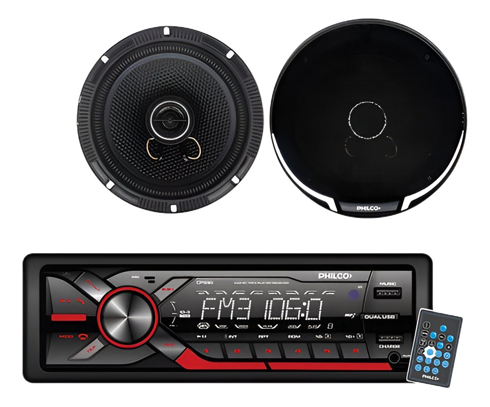 Combo Autoestereo + Parlantes 6.5 Philco Bluetooth Control