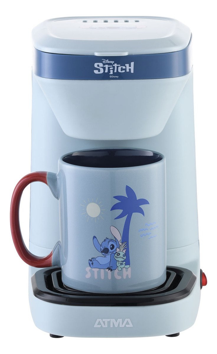 Cafetera Personal Atma Disney Stitch Con Taza De Café Celeste