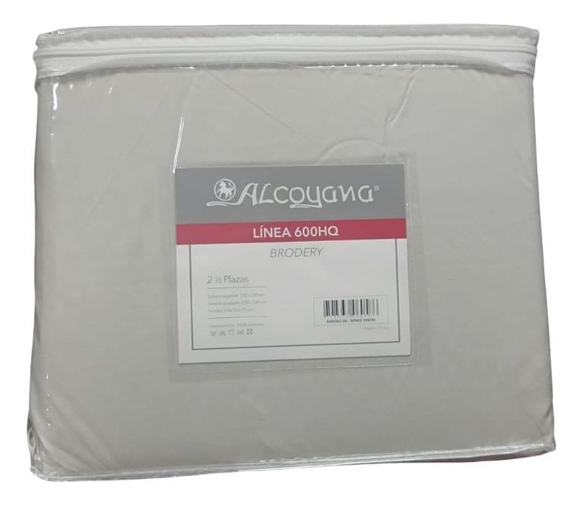 Juego De Sábanas Alcoyana Brodery 2 1/2 600 Hilos Vison Liso Vison - Imagen 4