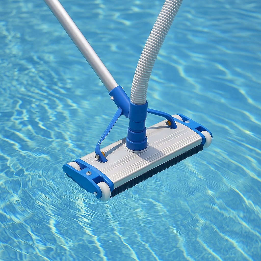 Barrefondo Pileta Aluminio Reforzado Proline 35cm Con Cepillo Blanco - Imagen 2