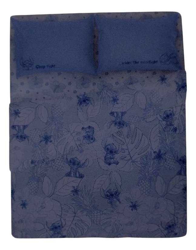 Juego Sabanas Piñata Stitch 21/2 Queen Colchon 160x200x30cm Celeste Stitch - Imagen 2