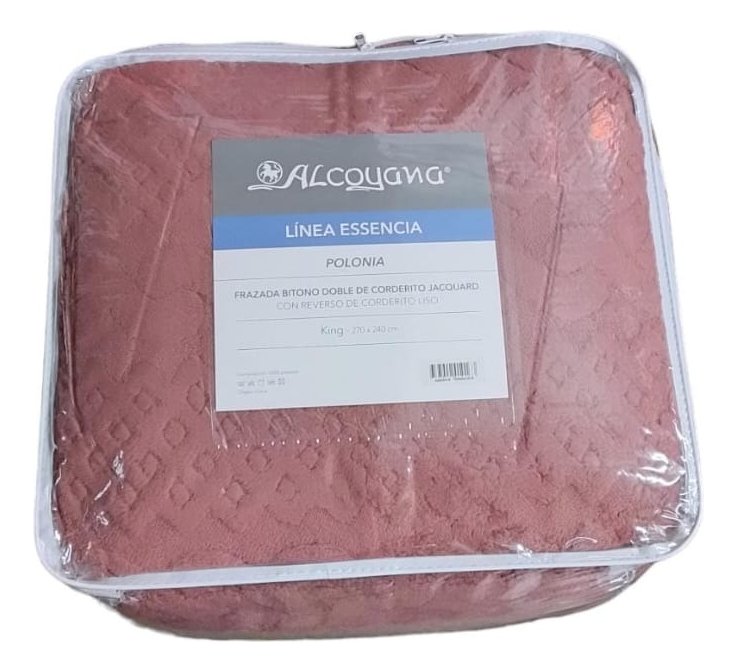 Frazada Alcoyana Polonia King Doble Corderito Jacquard