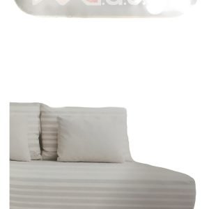 Juego De Sábanas 1 1/2  Plaza Matya Blanca 100% Microfibra !!!!! Blanco Rayas