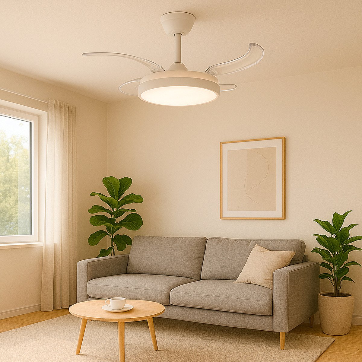 Ventilador De Techo Liliana Vthb603r 4 Aspas Retractiles 4 Blanco 1.067 M Plástico - Imagen 3