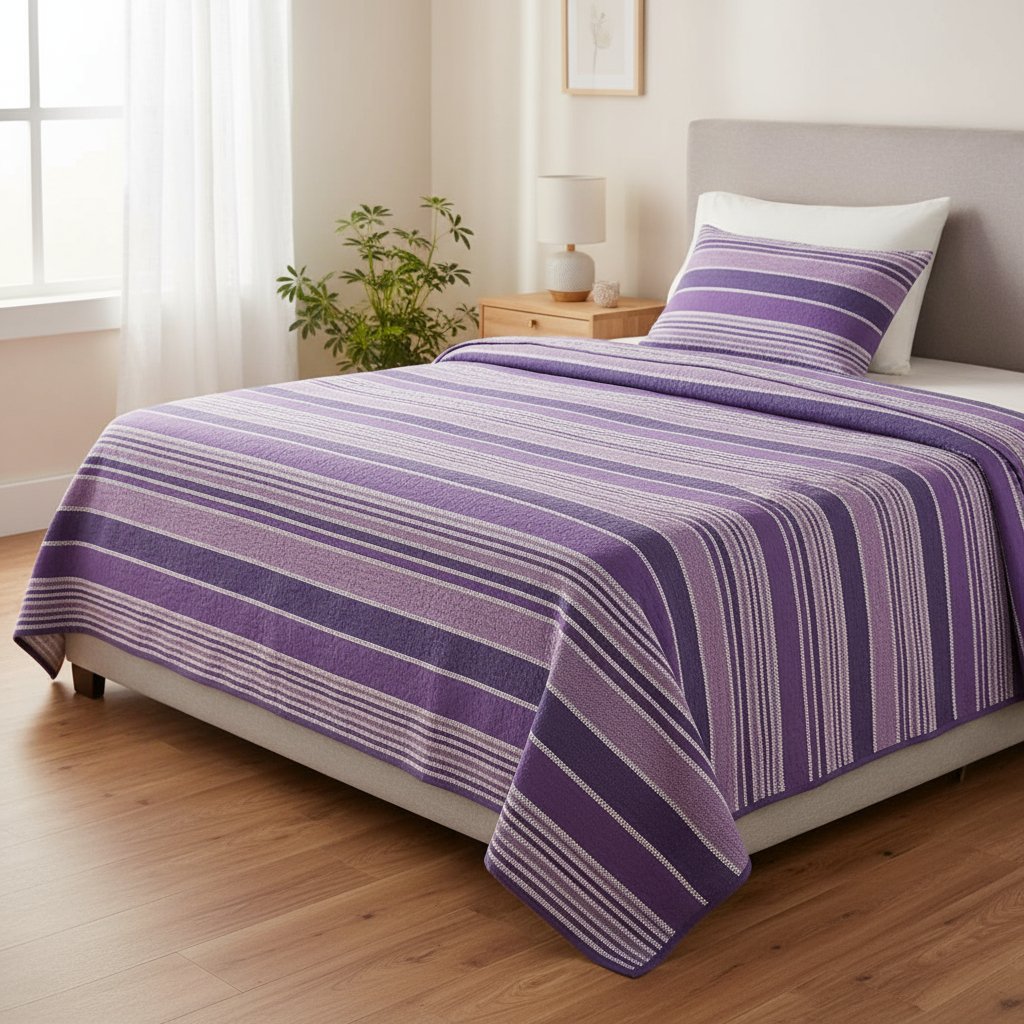 Cubrecama Yasmine Indiana Ancona 1 Plaza Verano Violeta Violeta Indiana - Imagen 6