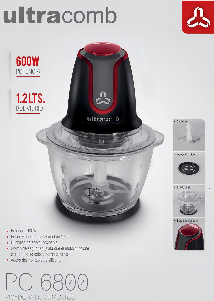 Multiprocesadora Ultracomb 600w Pc-6800 Negro - Imagen 6