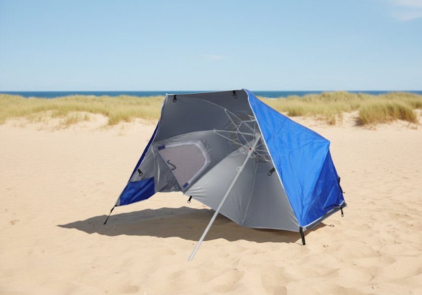 Sombrilla Con Rompeviento Reforzada Carpa Playa Proline Azul - Imagen 6