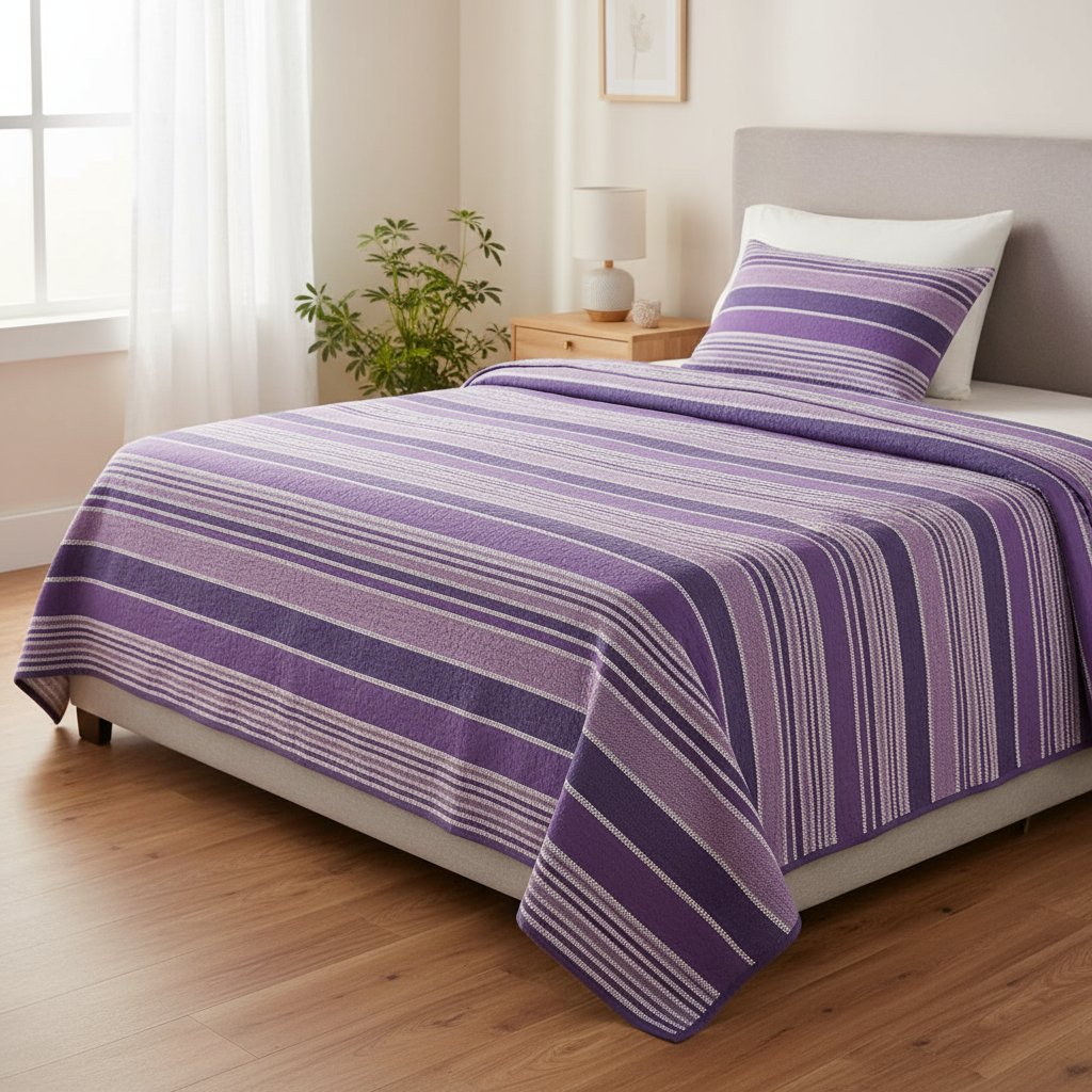 Cubrecama Yasmine Indiana Ancona 1 Plaza Verano Violeta Violeta Indiana - Imagen 6