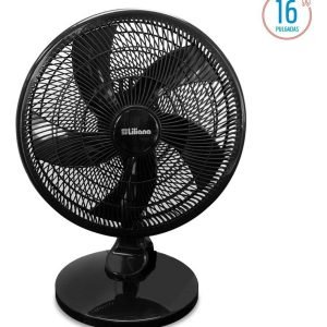 Ventilador De Mesa Liliana Negro 16 3 Velocidades 5 Aspas Oscilante Vsop16
