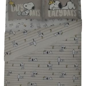 Juego Sábana Piñata Snoopy Queen 21/2pl Colchón 160x200x30cm Beige Snoopy Queen