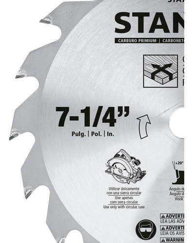 Disco De Sierra 7-1/4 Stanley Sta7717 Color Plateado - Imagen 2