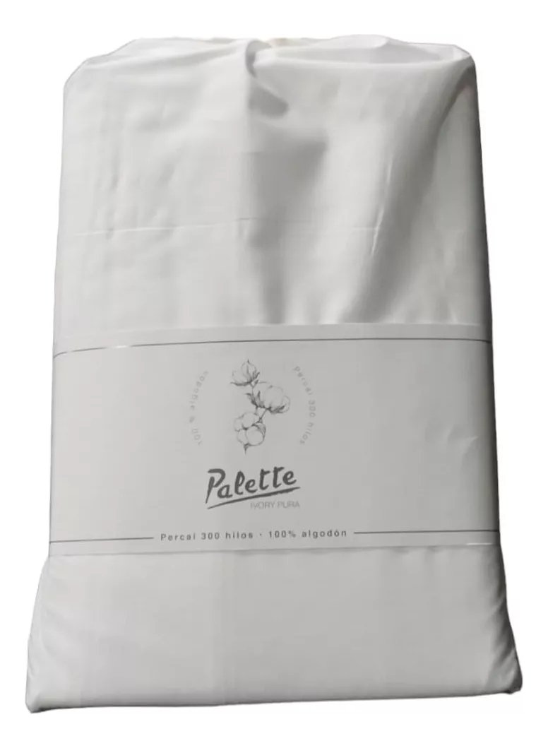 Juego Sabanas King Palette Lisa 300h 100% ALG. Ivory Pura - Imagen 4