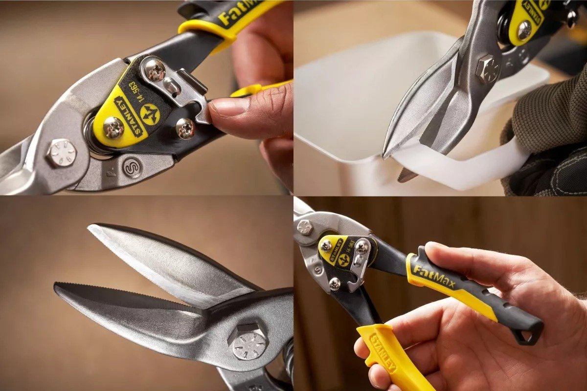 Tijera De Aviación Stanley Corte Recto 14-563 Chapa Durlok - Imagen 4