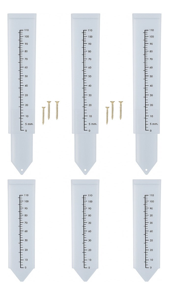 Pack 6 Pluviómetros Merak Transparente 110 Mm Con Soporte - Imagen 2