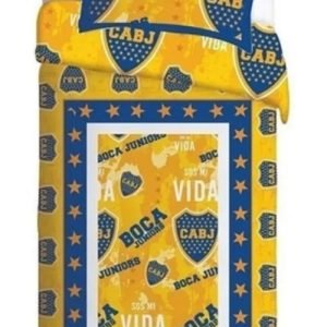 Cubrecama Futbol 1 1/2 Boca Casablanca Twin 170x230 Cm