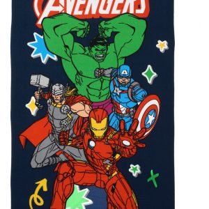 Toallón Microfibra Piñata 70x130 Avengers Negro Con Bolso
