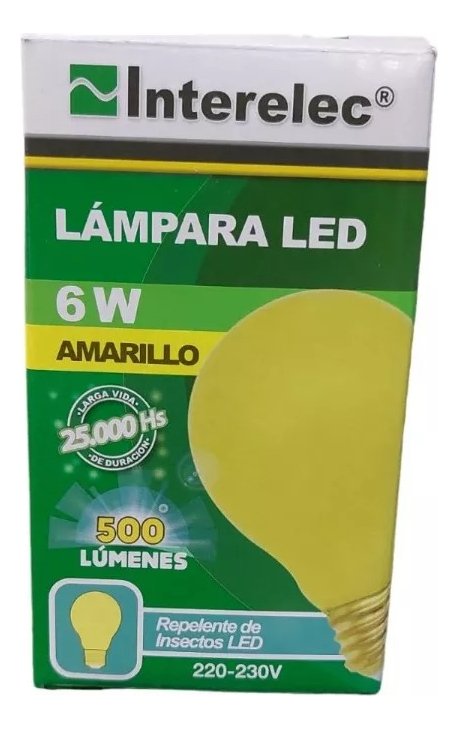 Lámpara Anti Insectos Repelente Interelec Amarilla 6w E27 Amarillo - Imagen 2