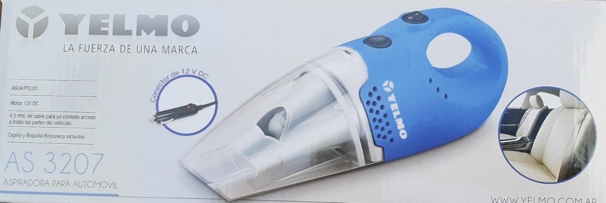 Aspiradora Auto Agua/polvo 4.5mts Yelmo As 3207 12vcc Azul - Imagen 2
