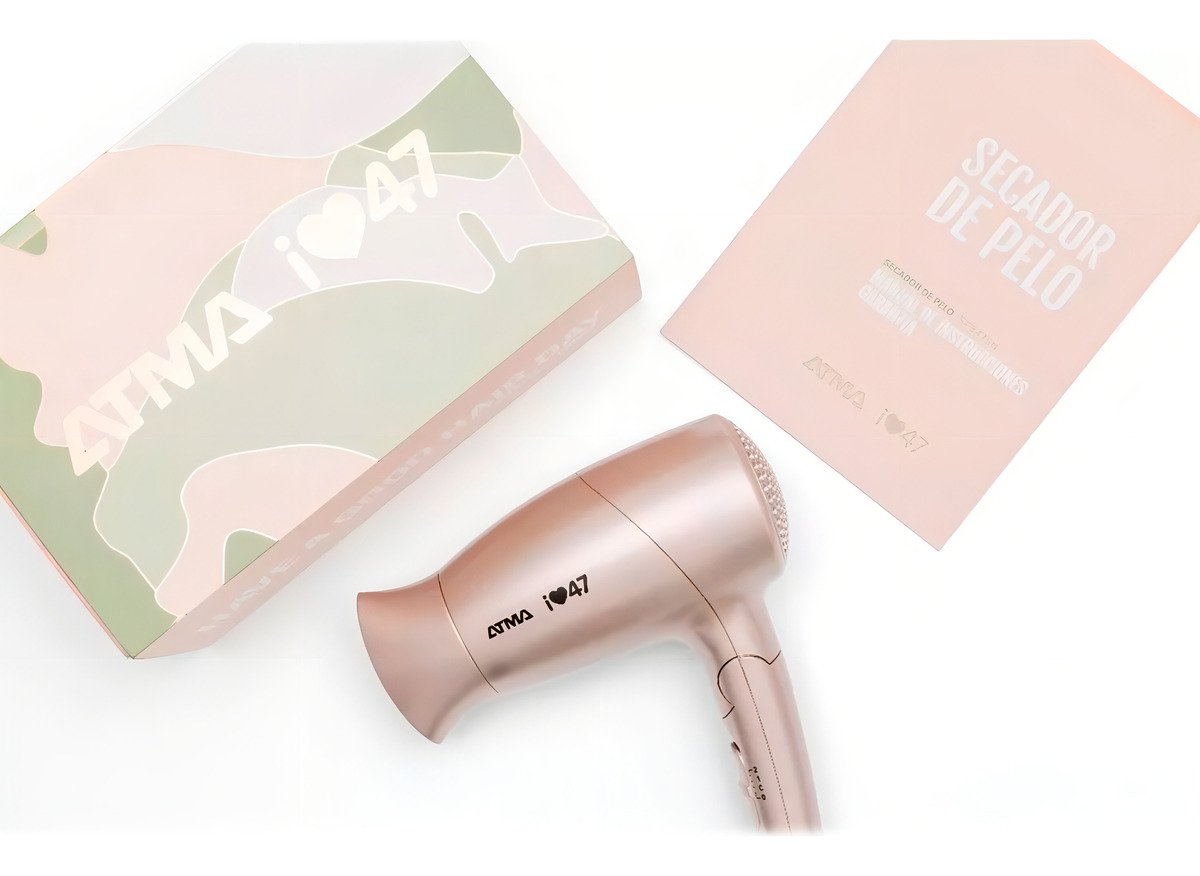 Secador De Pelo Atma 47 St 1400 Watts Mango Plegable 3 Veloc Color Rosa Claro - Imagen 2