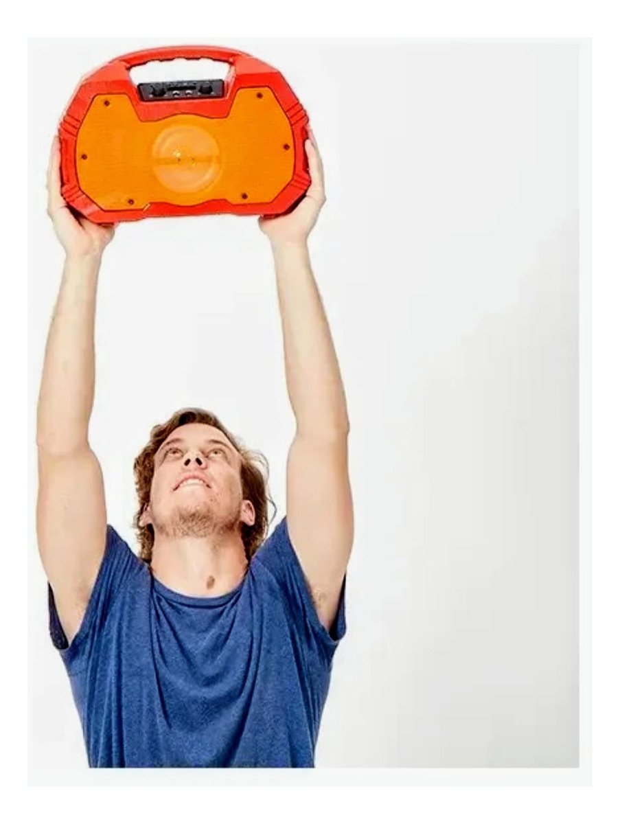 Parlante Portátil Kazz Chroma 20w Bluetooth Naranja Con Radio Y Micrófono - Imagen 3