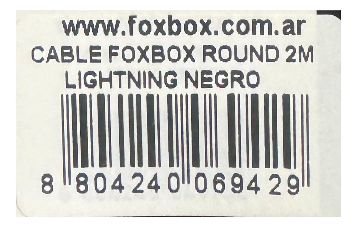 Cable Foxbox Round 2m Compatible Para iPhone Negro Negro - Imagen 5
