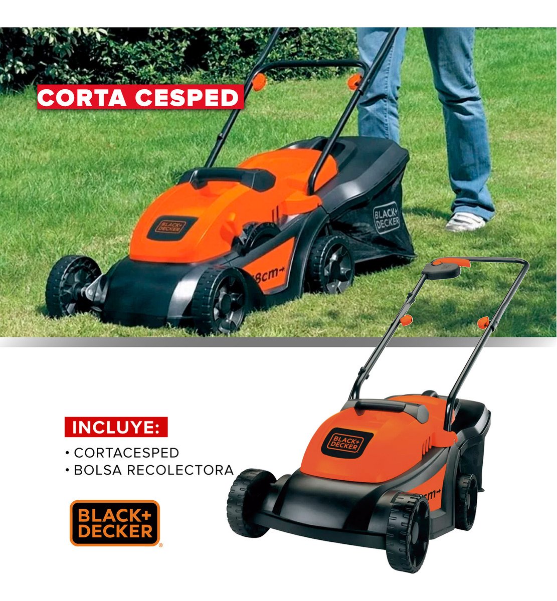 Cortadora De Pasto Black+decker Gr3050 1000 W - Imagen 3