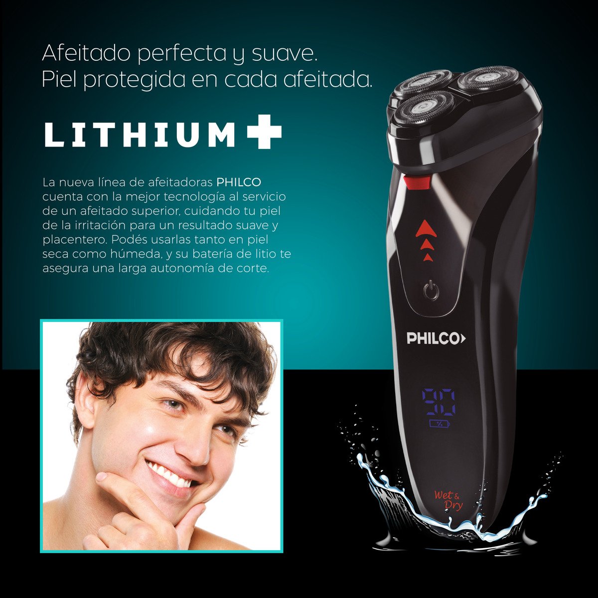 Afeitadora Philco Lithium Plus Ae5205pp Inalámbrica Wet & Dry 360° - Imagen 8