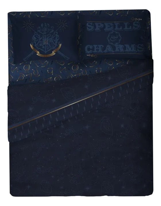 Sabanas 2 Plazas Piñata Harry Potter Colchón 140x190x30 Cm Azul Harry Potter