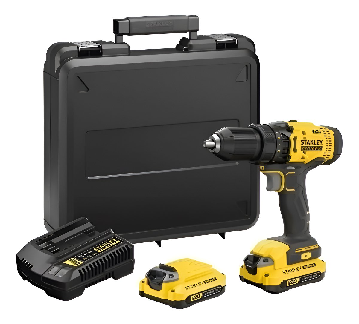 Taladro Atornillador Stanley Scd700c2k 20v Maletín Ion. Amarillo/negro