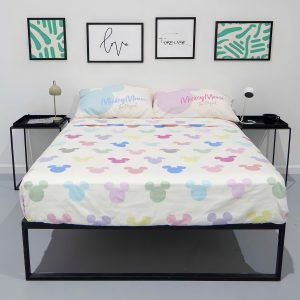 Sábanas Piñata 2 Plazas Mickey Algodón Crema Hipoalergénicas Mickey Faces Ii