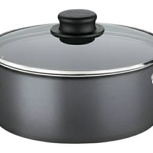 Cacerola 24 Cm Turim Tapa Vidrio Tramontina Negro