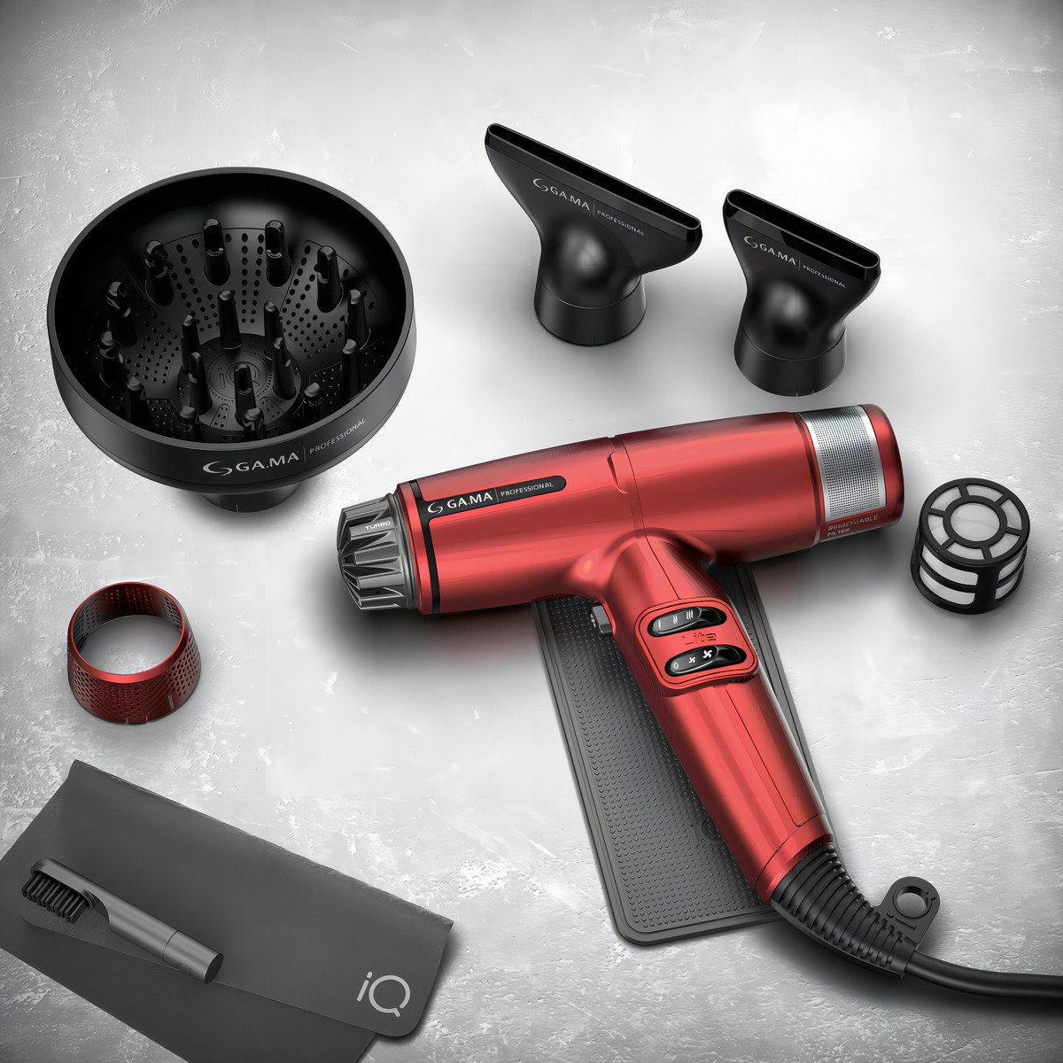 Secador De Pelo Gama Iq Lite Ultra Liviano Profesional Color Rojo - Imagen 4